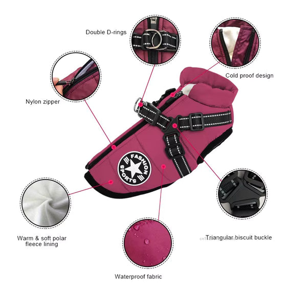 Waterproof Dog Harness Jacket